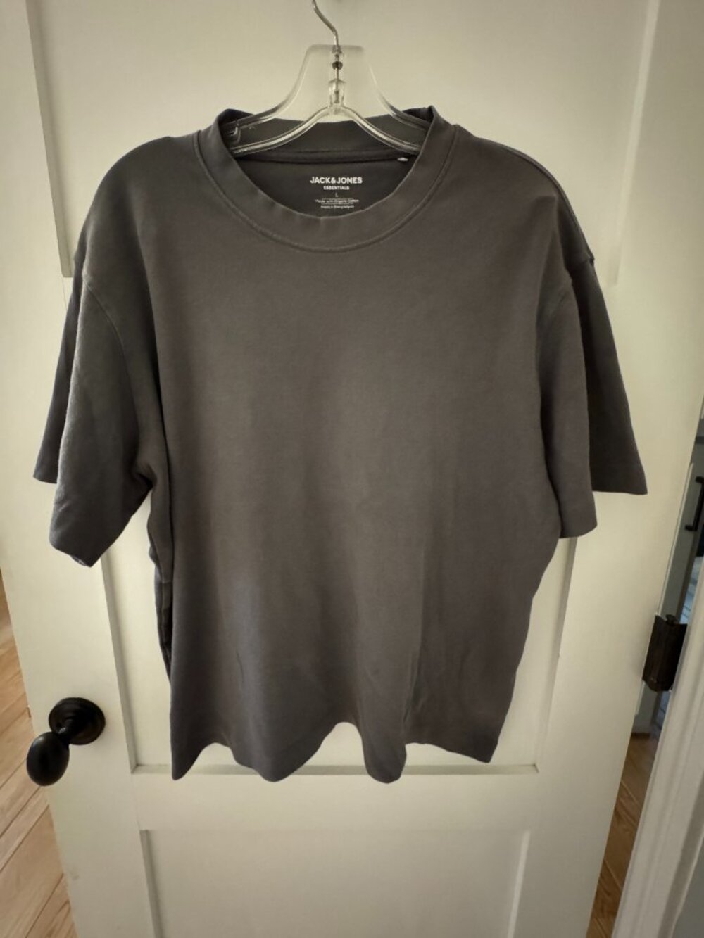 Jack & Jones‎ Essentials T-Shirt Organic Cotton Crew Neck Tee Gray Large